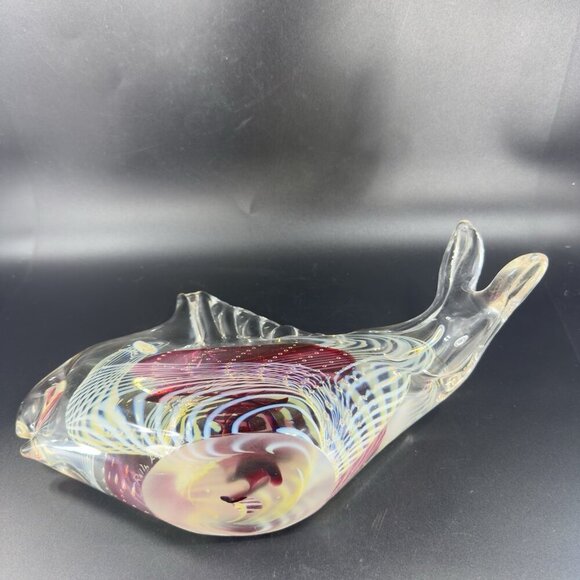 2004 Rollin Karg Large Heavy Glass Fish Signed Sculptures Multicolor Hand Blown - Picture 12 of 16
